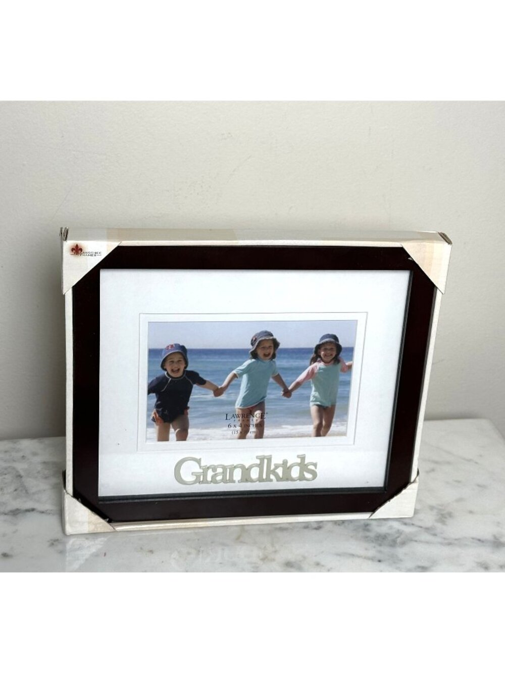 Lawrence Frames Grandkids 4x6 Wood Photo Frame Dark Cherry NIB Tabletop